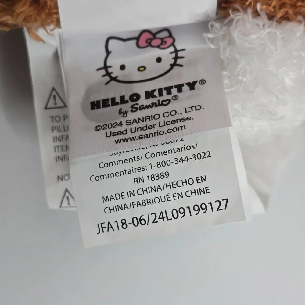 Hello Kitty Gingerbread Plush‎ Hugger Pillow Sanrio 2024 NEW Polka Dot Bow